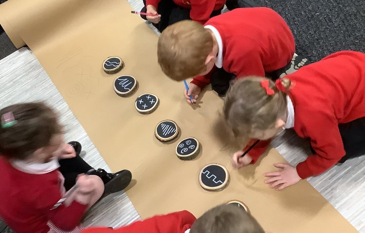 Image of Nursery have been working on their mark making and pencil control skills!