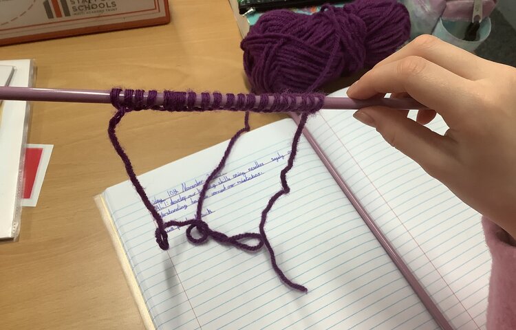 Image of Knitting in Class 4