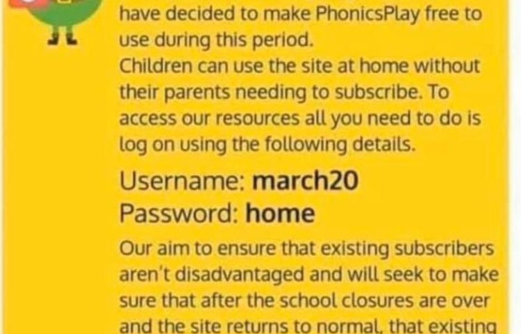 Image of Free access to Phonics Play!