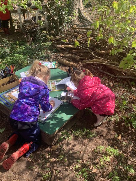 Image of Creativity in forest school! 